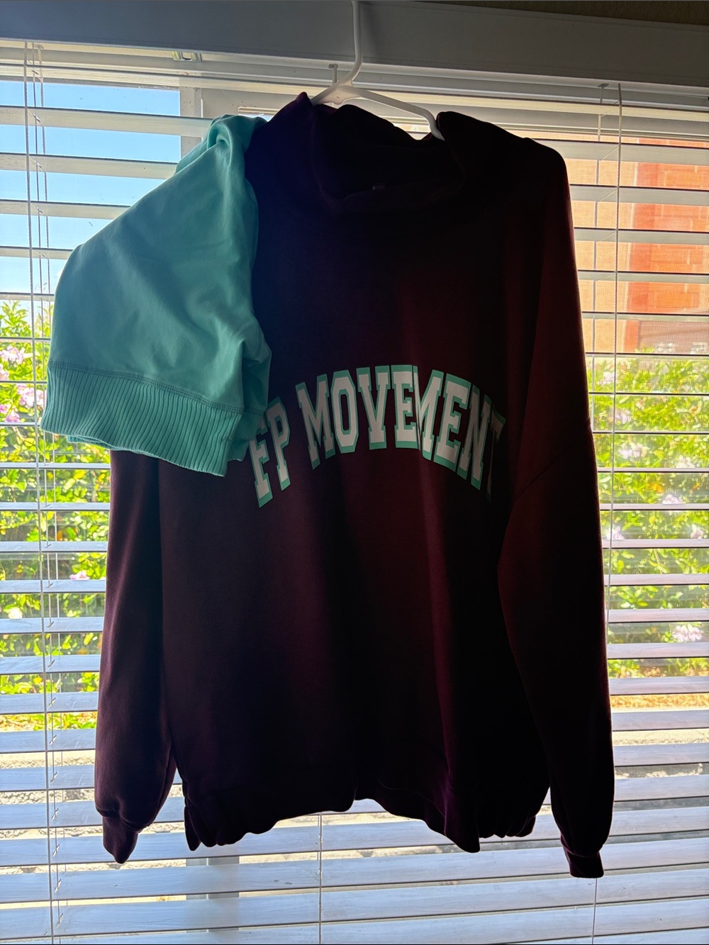 Free People Maroon Crewneck with Mint Collegiate Logo